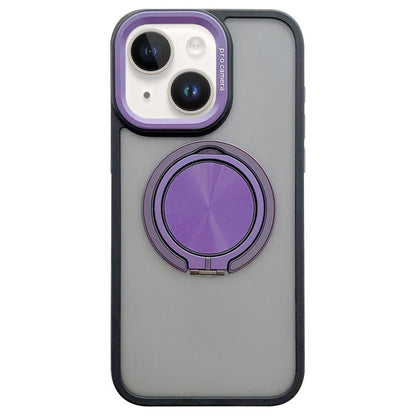 Skin-feel Two-color Edge Strips 360 MagSafe Holder Phone Case, For iPhone 15 Pro, For iPhone 15, For iPhone 14