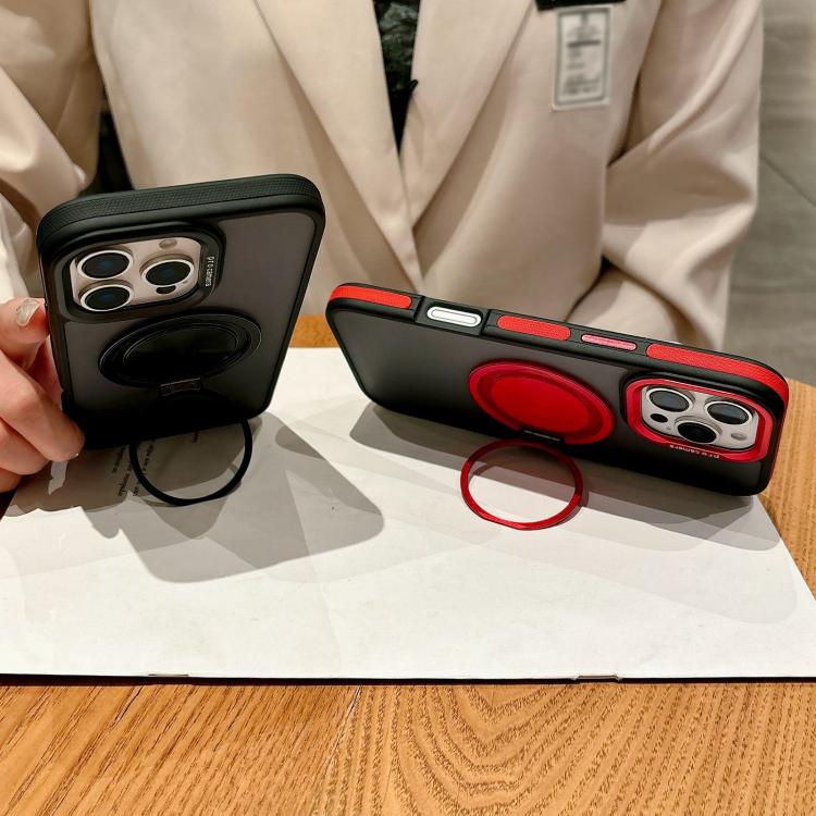 Skin-feel Two-color Edge Strips 360 MagSafe Holder Phone Case, For iPhone 13 Pro, For iPhone 13, For iPhone 12