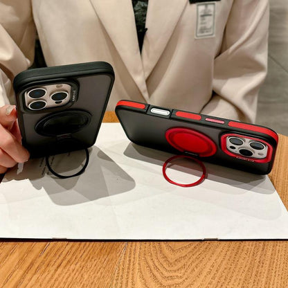 Skin-feel Two-color Edge Strips 360 MagSafe Holder Phone Case, For iPhone 13 Pro, For iPhone 13, For iPhone 12