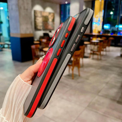 Skin-feel Two-color Edge Strips 360 MagSafe Holder Phone Case, For iPhone 14 Pro, For iPhone 14 Pro Max, For iPhone 13 Pro Max