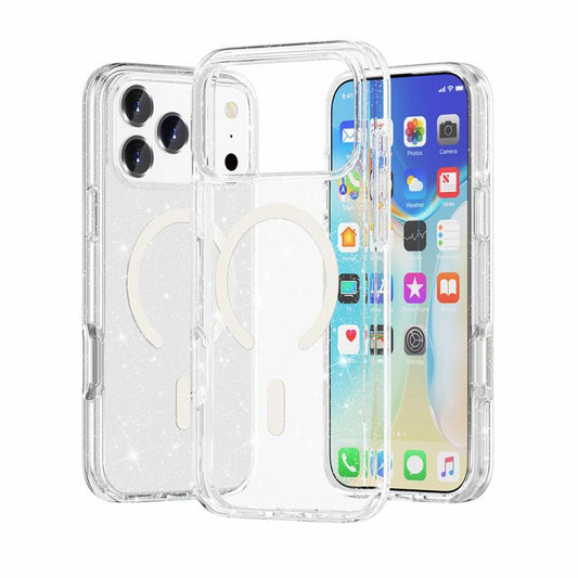 Terminator Style Glitter Powder MagSafe Magnetic Phone Case, For iPhone 17 Pro Max, For iPhone 17 Pro, For iPhone 17