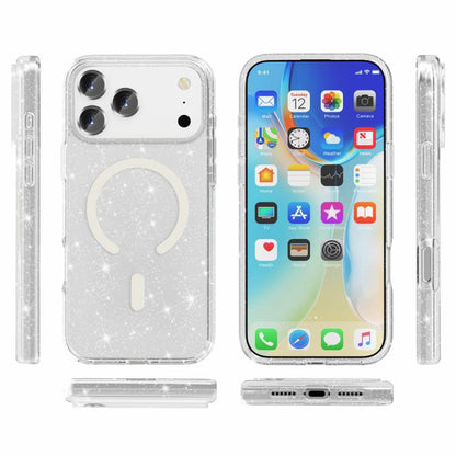 Terminator Style Glitter Powder MagSafe Magnetic Phone Case, For iPhone 17 Pro Max, For iPhone 17 Pro, For iPhone 17