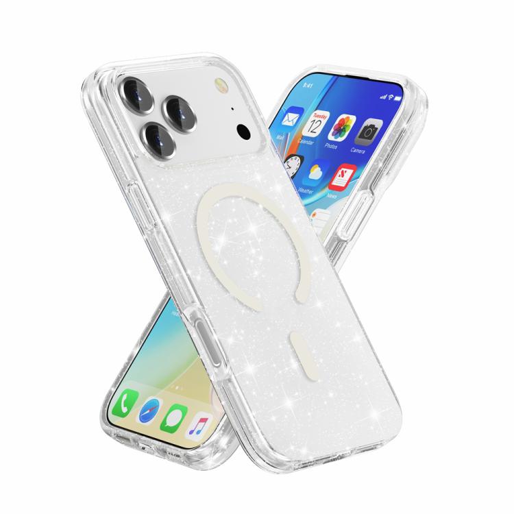 Terminator Style Glitter Powder MagSafe Magnetic Phone Case, For iPhone 17 Pro Max, For iPhone 17 Pro, For iPhone 17
