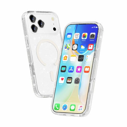 Terminator Style Glitter Powder MagSafe Magnetic Phone Case, For iPhone 18 Pro / 17 Pro, For iPhone 18 Pro Max / 17 Pro Max
