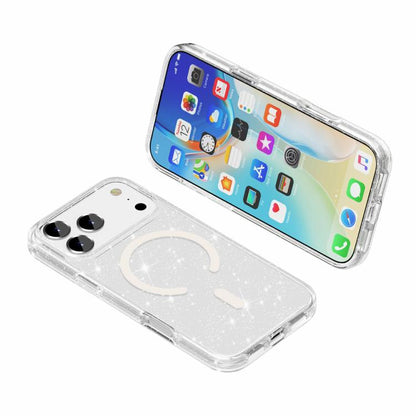 Terminator Style Glitter Powder MagSafe Magnetic Phone Case, For iPhone 18 Pro / 17 Pro, For iPhone 18 Pro Max / 17 Pro Max