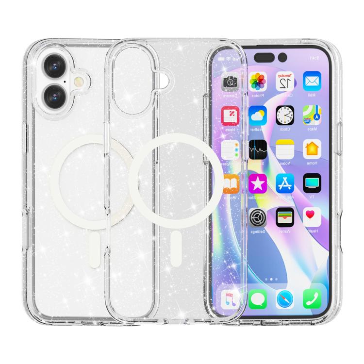 Terminator Style Glitter Powder MagSafe Magnetic Phone Case, For iPhone 17 Pro Max, For iPhone 17 Pro, For iPhone 17