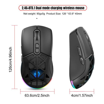 HXSJ T26 Dual Modes 2.4G BT5.1 Rechargeable Wireless Mouse