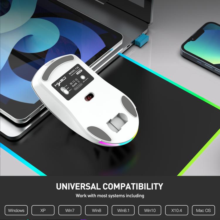 HXSJ T26 Dual Modes 2.4G BT5.1 Rechargeable Wireless Mouse