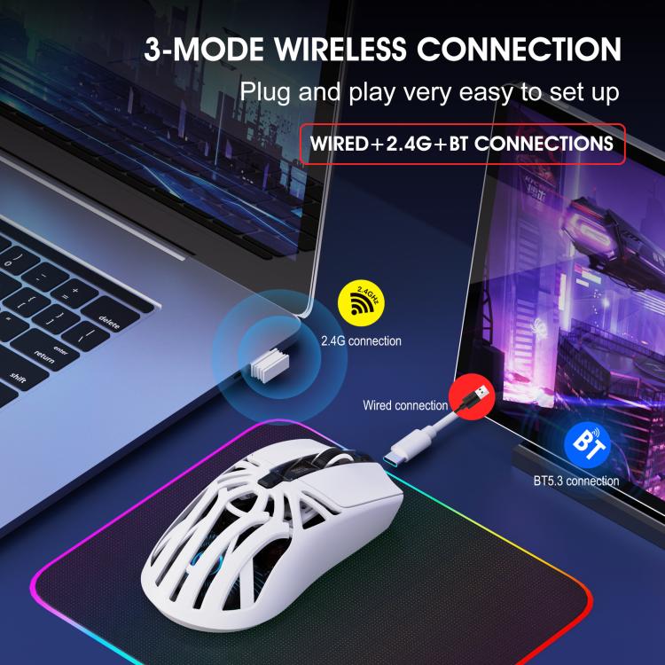 HXSJ T400 Tri-mode Rechargeable Wireless Mouse