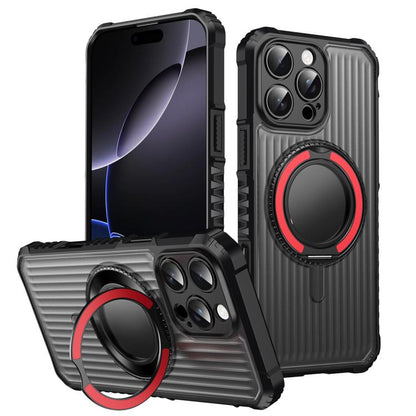 Skin Sense Rotation Stand Semi-transparent Magsafe Phone Case, For iPhone 16e, For iPhone 16 Pro Max, For iPhone 16 Pro