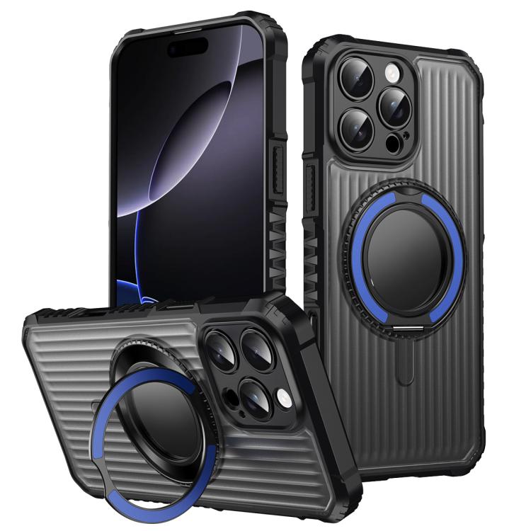 Skin Sense Rotation Stand Semi-transparent Magsafe Phone Case, For iPhone 17e / 16e, For iPhone 16 Pro Max, For iPhone 16 Pro