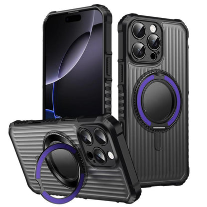 Skin Sense Rotation Stand Semi-transparent Magsafe Phone Case, For iPhone 17e / 16e, For iPhone 16 Pro Max, For iPhone 16 Pro