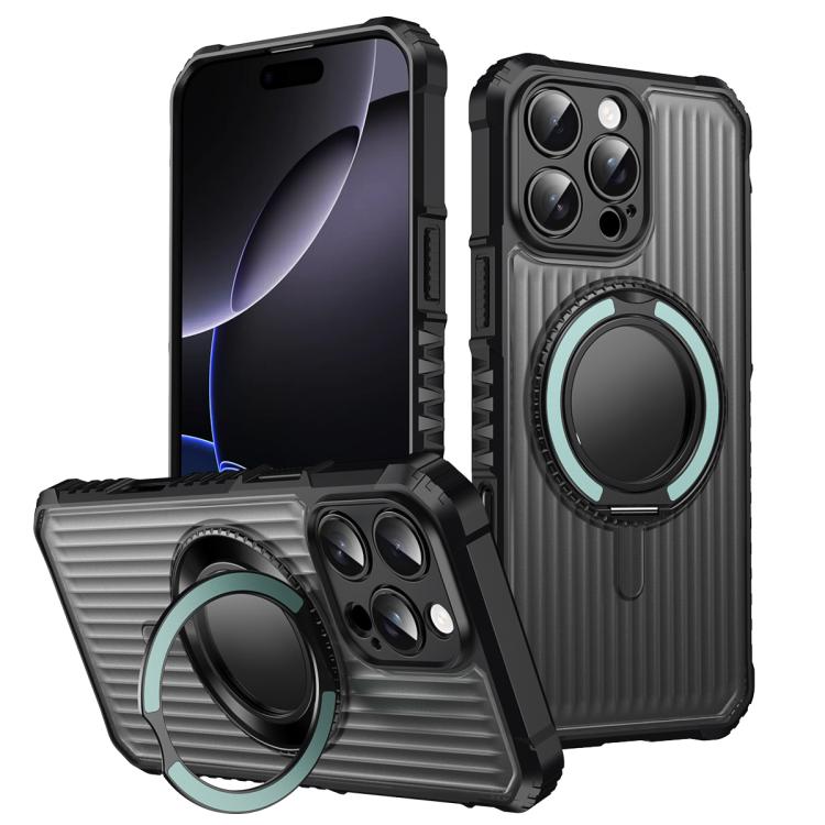 Skin Sense Rotation Stand Semi-transparent Magsafe Phone Case, For iPhone 16e, For iPhone 16 Pro Max, For iPhone 16 Pro