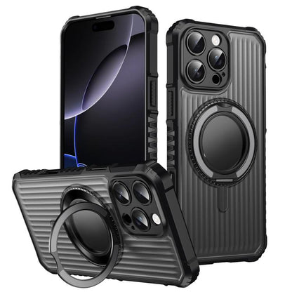 Skin Sense Rotation Stand Semi-transparent Magsafe Phone Case, For iPhone 16e, For iPhone 16 Pro Max, For iPhone 16 Pro