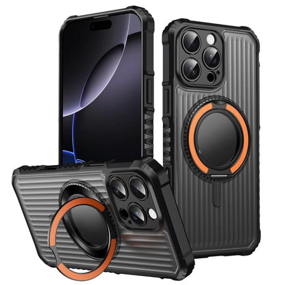 Skin Sense Rotation Stand Semi-transparent Magsafe Phone Case, For iPhone 16e, For iPhone 16 Pro Max, For iPhone 16 Pro