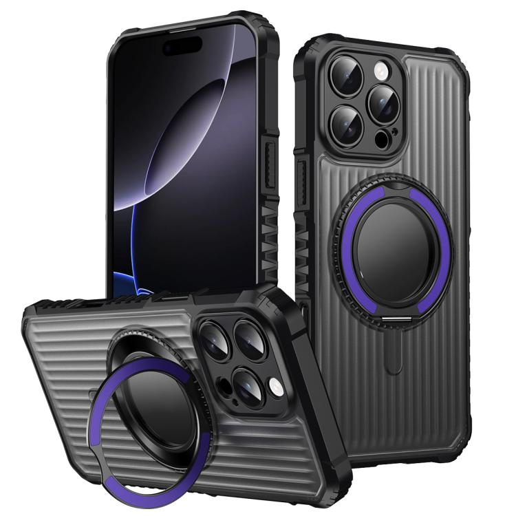 Skin Sense Rotation Stand Semi-transparent Magsafe Phone Case, For iPhone 17e / 16e, For iPhone 16 Pro Max, For iPhone 16 Pro