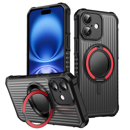 Skin Sense Rotation Stand Semi-transparent Magsafe Phone Case, For iPhone 16 Plus, For iPhone 16, For iPhone 15 Pro Max