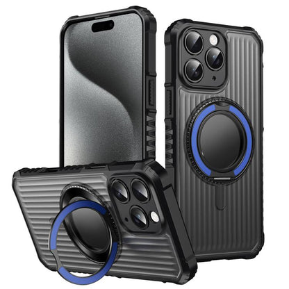 Skin Sense Rotation Stand Semi-transparent Magsafe Phone Case, For iPhone 16 Plus, For iPhone 16, For iPhone 15 Pro Max