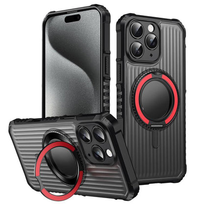 Skin Sense Rotation Stand Semi-transparent Magsafe Phone Case, For iPhone 15 Pro, For iPhone 15 Plus, For iPhone 15