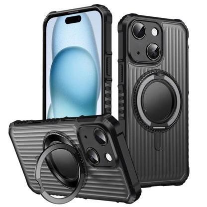 Skin Sense Rotation Stand Semi-transparent Magsafe Phone Case, For iPhone 15 Pro, For iPhone 15 Plus, For iPhone 15