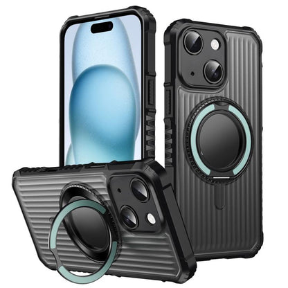 Skin Sense Rotation Stand Semi-transparent Magsafe Phone Case, For iPhone 15 Pro, For iPhone 15 Plus, For iPhone 15