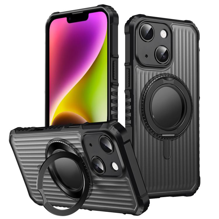 Skin Sense Rotation Stand Semi-transparent Magsafe Phone Case, For iPhone 14 Plus, For iPhone 14, For iPhone 14 Pro