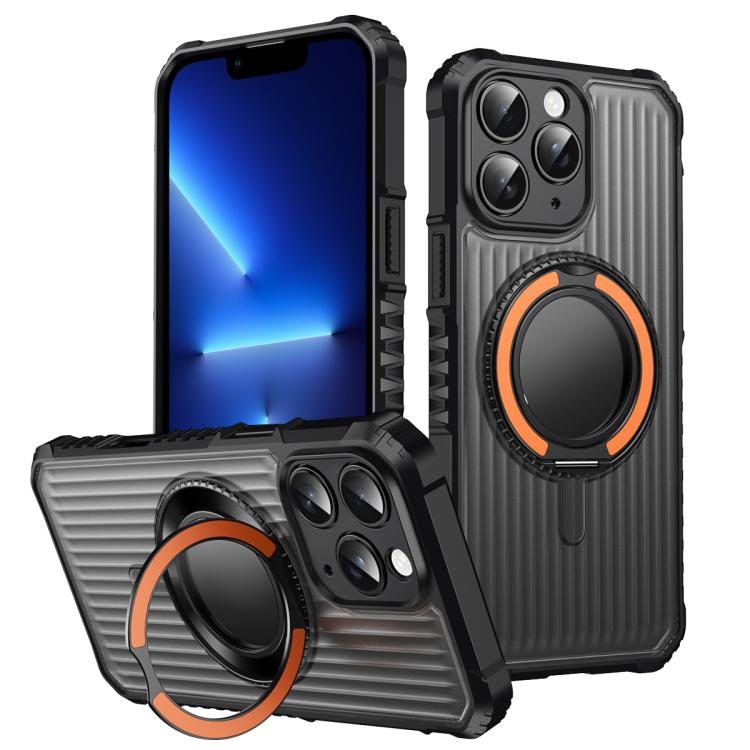 Skin Sense Rotation Stand Semi-transparent Magsafe Phone Case, For iPhone 14 Pro Max, For iPhone 13 Pro Max, For iPhone 13 Pro