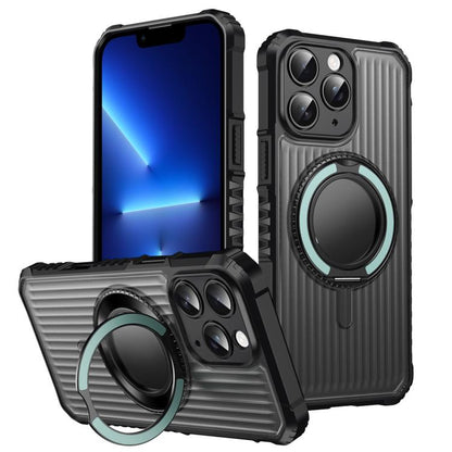 Skin Sense Rotation Stand Semi-transparent Magsafe Phone Case, For iPhone 14 Pro Max, For iPhone 13 Pro Max, For iPhone 13 Pro