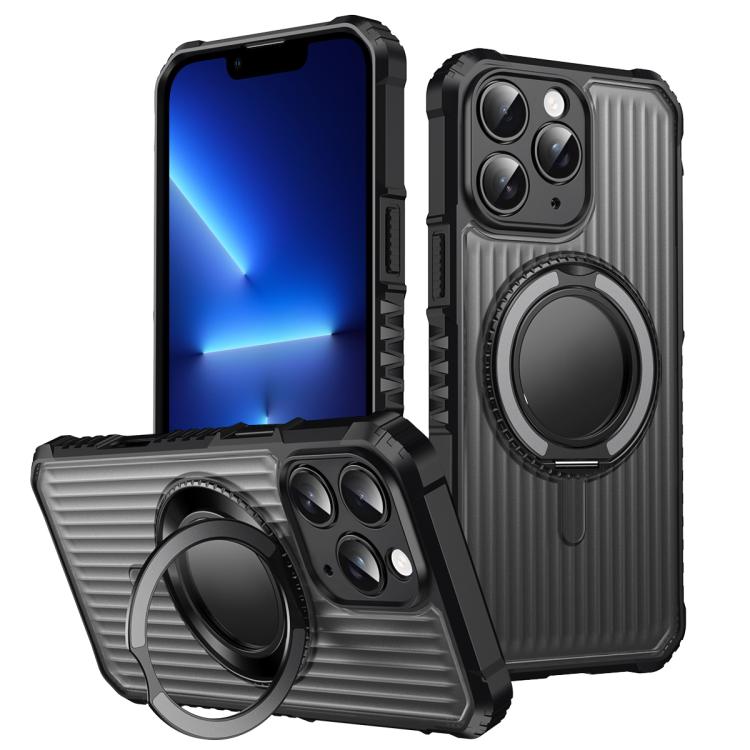 Skin Sense Rotation Stand Semi-transparent Magsafe Phone Case, For iPhone 14 Pro Max, For iPhone 13 Pro Max, For iPhone 13 Pro