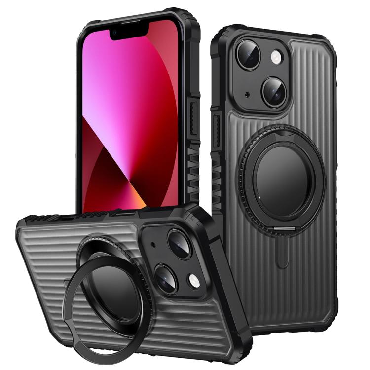 Skin Sense Rotation Stand Semi-transparent Magsafe Phone Case, For iPhone 13, For iPhone 12, For iPhone 12 Pro Max