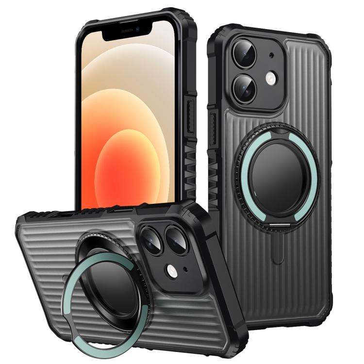 Skin Sense Rotation Stand Semi-transparent Magsafe Phone Case, For iPhone 13, For iPhone 12, For iPhone 12 Pro Max