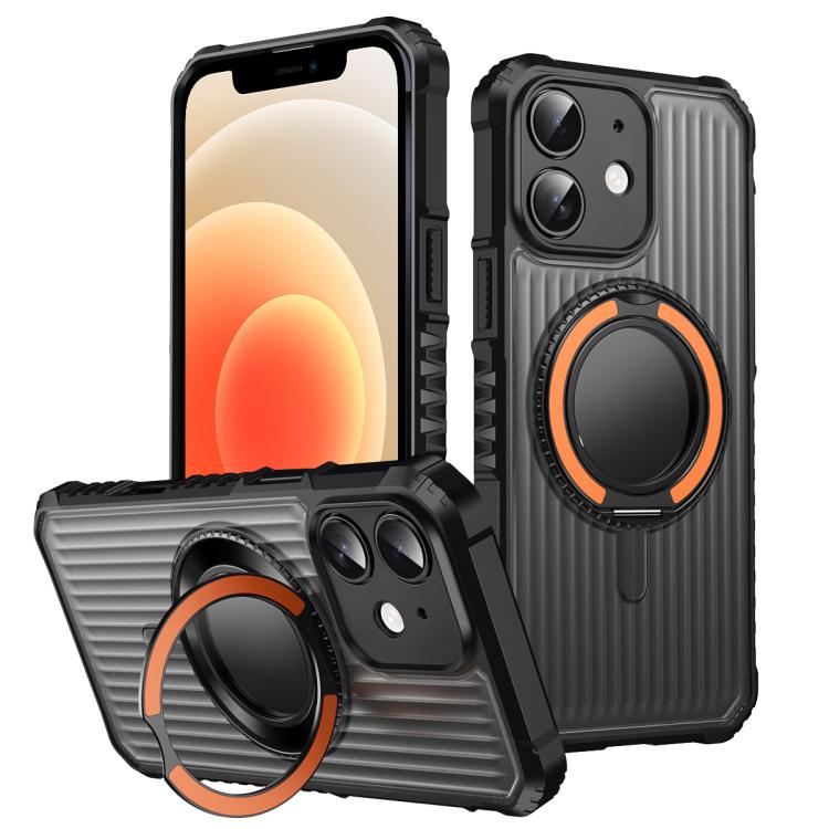 Skin Sense Rotation Stand Semi-transparent Magsafe Phone Case, For iPhone 13, For iPhone 12, For iPhone 12 Pro Max