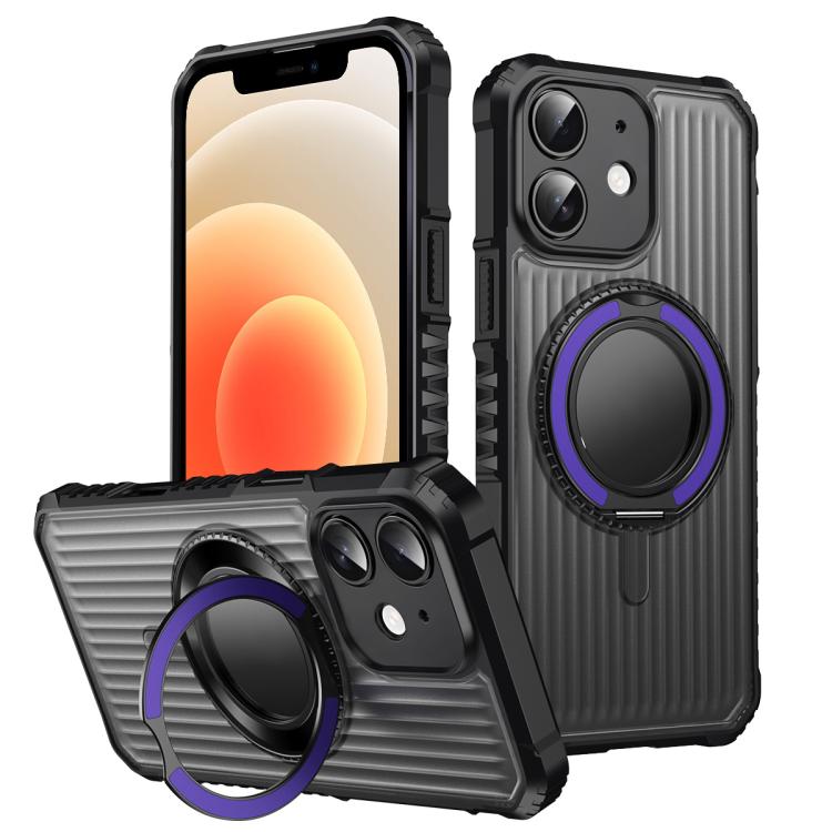 Skin Sense Rotation Stand Semi-transparent Magsafe Phone Case, For iPhone 13, For iPhone 12, For iPhone 12 Pro Max