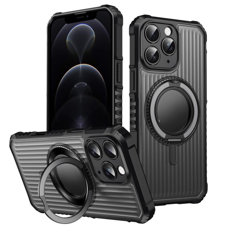 Skin Sense Rotation Stand Semi-transparent Magsafe Phone Case, For iPhone 13, For iPhone 12, For iPhone 12 Pro Max