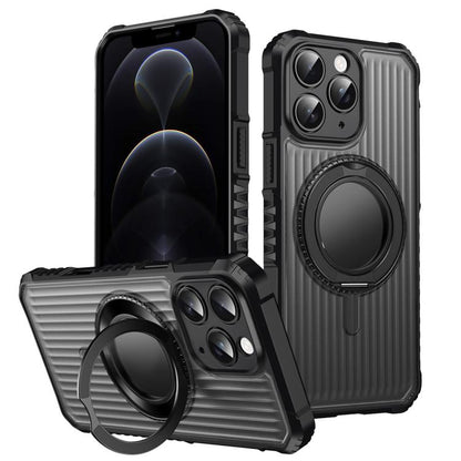 Skin Sense Rotation Stand Semi-transparent Magsafe Phone Case, For iPhone 13, For iPhone 12, For iPhone 12 Pro Max