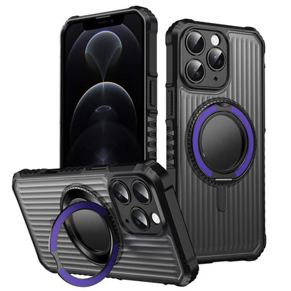 Skin Sense Rotation Stand Semi-transparent Magsafe Phone Case, For iPhone 13, For iPhone 12, For iPhone 12 Pro Max