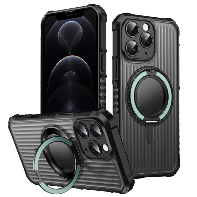 Skin Sense Rotation Stand Semi-transparent Magsafe Phone Case, For iPhone 12 Pro, For iPhone 11