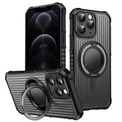 Skin Sense Rotation Stand Semi-transparent Magsafe Phone Case, For iPhone 12 Pro, For iPhone 11