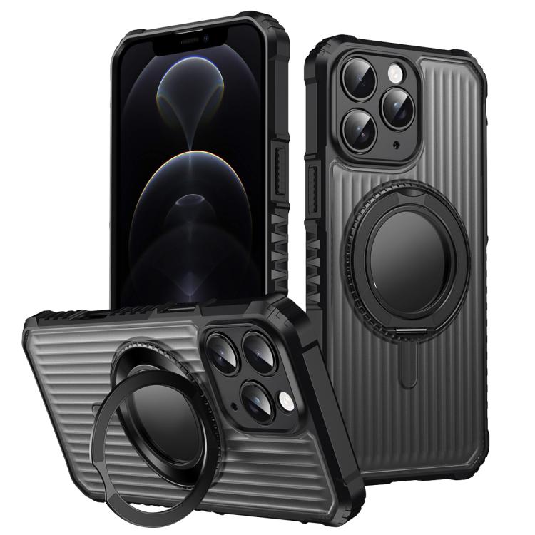 Skin Sense Rotation Stand Semi-transparent Magsafe Phone Case, For iPhone 12 Pro, For iPhone 11