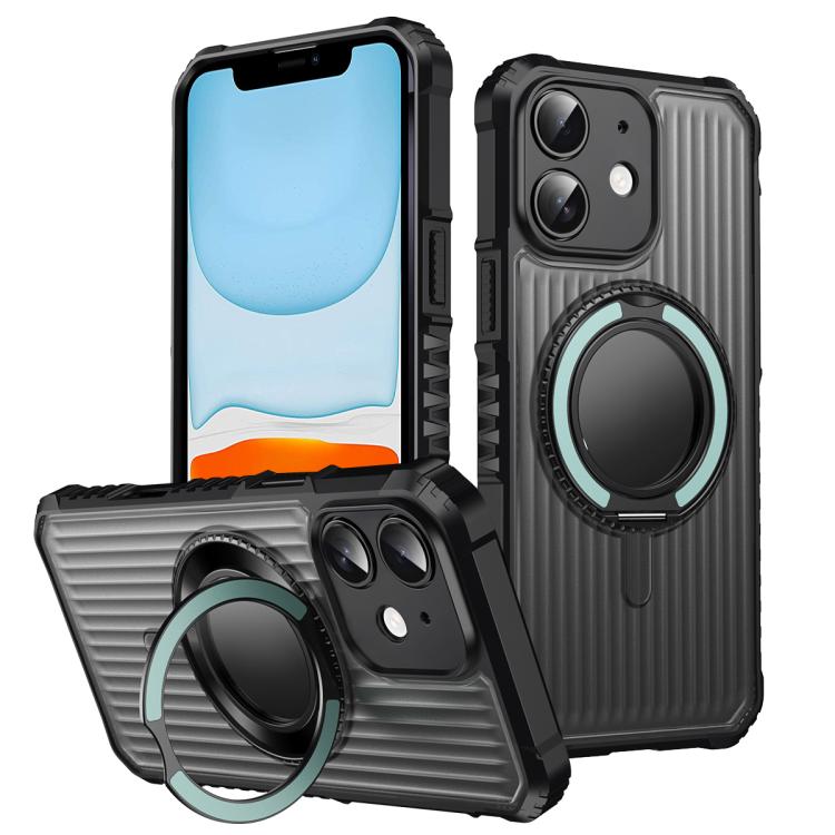 Skin Sense Rotation Stand Semi-transparent Magsafe Phone Case, For iPhone 12 Pro, For iPhone 11