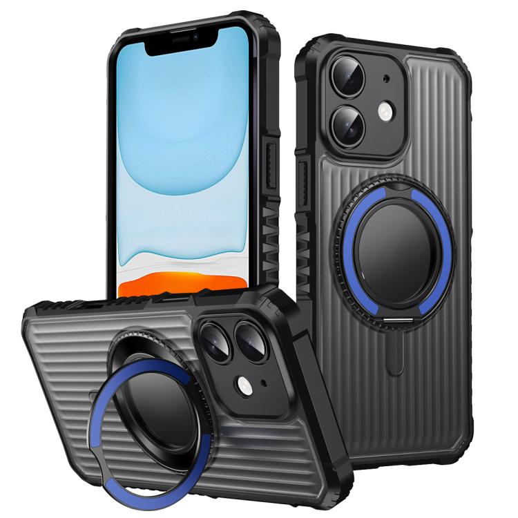 Skin Sense Rotation Stand Semi-transparent Magsafe Phone Case, For iPhone 12 Pro, For iPhone 11