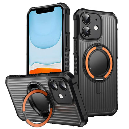 Skin Sense Rotation Stand Semi-transparent Magsafe Phone Case, For iPhone 12 Pro, For iPhone 11