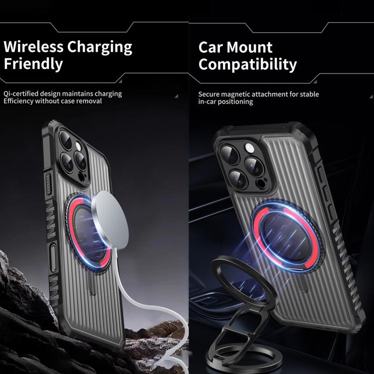 Skin Sense Rotation Stand Semi-transparent Magsafe Phone Case, For iPhone 12 Pro, For iPhone 11