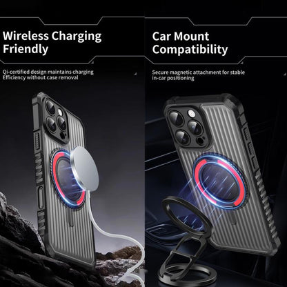 Skin Sense Rotation Stand Semi-transparent Magsafe Phone Case, For iPhone 12 Pro, For iPhone 11