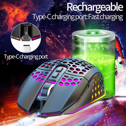 HXSJ T500 Hole Mouse 2.4G Backlight Rechargeable Wireless Mouse