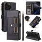 Crossbody Strap RFID Blocking Zipper Wallet Leather Phone Case, For iPhone 16 Pro Max, For iPhone 16 Pro, For iPhone 16 Plus, For iPhone 16