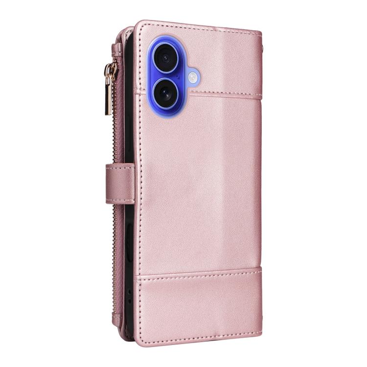 Crossbody Strap RFID Blocking Zipper Wallet Leather Phone Case, For iPhone 16, For iPhone 15 Pro Max, For iPhone 15 Pro, For iPhone 15 Plus