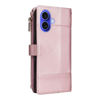Crossbody Strap RFID Blocking Zipper Wallet Leather Phone Case, For iPhone 16, For iPhone 15 Pro Max, For iPhone 15 Pro, For iPhone 15 Plus