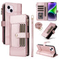 Crossbody Strap RFID Blocking Zipper Wallet Leather Phone Case, For iPhone 15, For iPhone 14 Plus, For iPhone 14 / 13, For iPhone 14 Pro