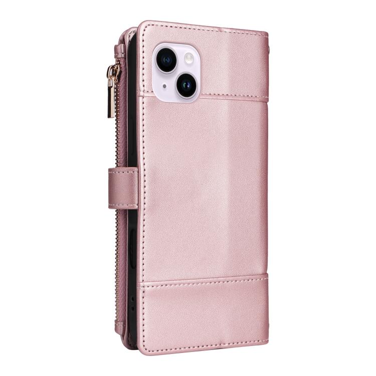 Crossbody Strap RFID Blocking Zipper Wallet Leather Phone Case, For iPhone 14 Plus, For iPhone 14 / 13, For iPhone 14 Pro, For iPhone 14 Pro Max